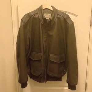 LL Bean Leather Bomber Jacket